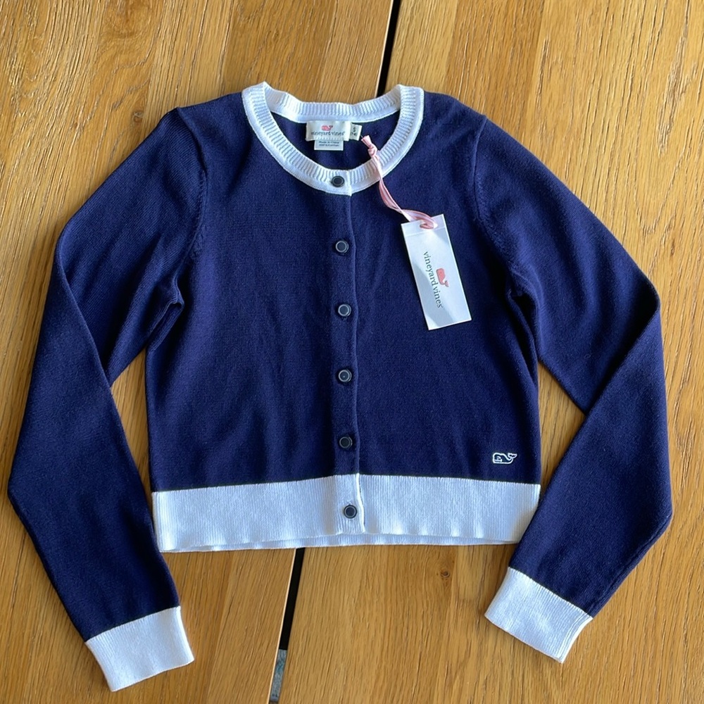 VINEYARD VINES Navy Cardigan 7-8